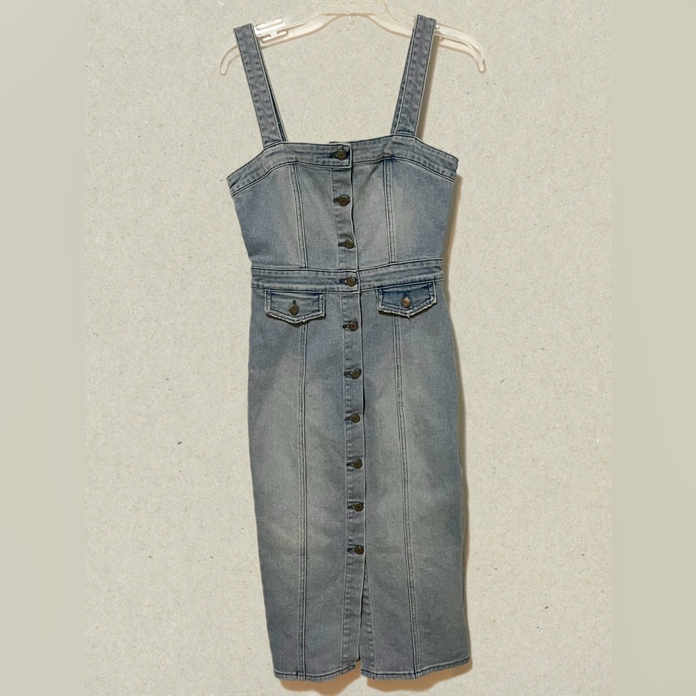 Denim Mini Dress XS Button-Down Grlfrnd Petra Women's Light Wash Premium